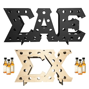 Greek Letters Bottle Holder for Fraternity or Sorority | Custom Greek Letters For Fraternity Party Decorations  | Mini Liquor Bottle Holder