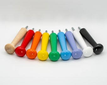 Multicolor Wooden Wall Pegs: DIY Coat Rack Hooks