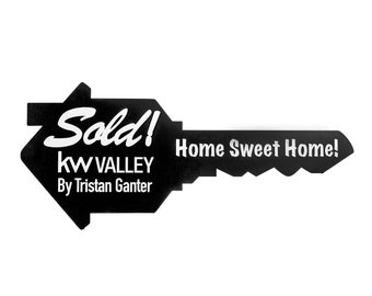 Personalized Just Sold Key Sign: Realtor Closing Gift, New Homeowner Keepsake