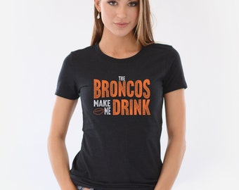 SKINNY FIT Denver Football Funny SLIM Fitted Women's Tee, Slim Fit Broncos Football Fan Tshirt