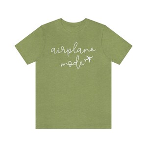 Airplane Mode Heather Colors Premium Soft Comfy Travel Tee for Women Groups Cruise Tours Heather Green