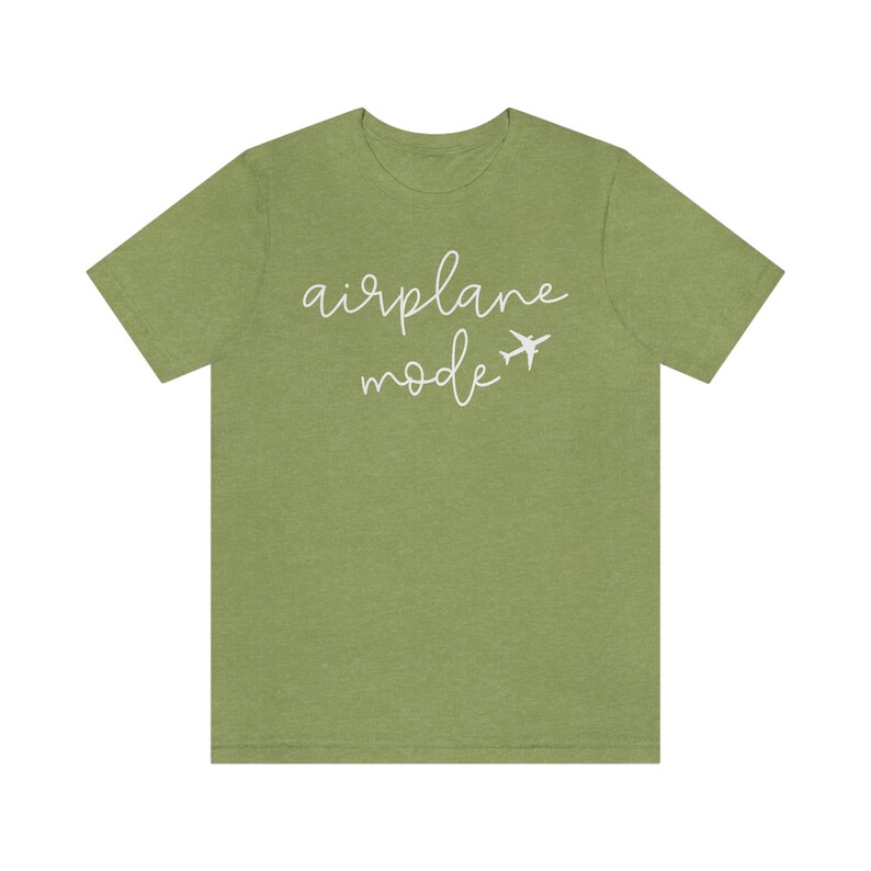 Airplane Mode Heather Colors Premium Soft Comfy Travel Tee for Women Groups Cruise Tours Heather Green