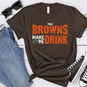 Les fans de football de Cleveland, bruns, me font boire des couleurs rétro, un maillot amusant pour les fans de football pour hommes et femmes