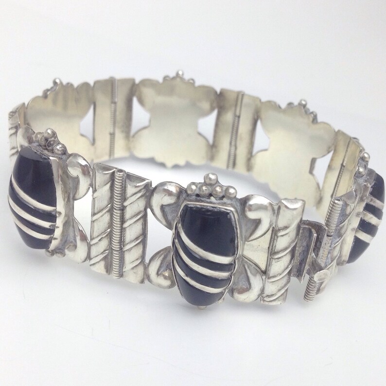 Vintage Sterling Silver Bracelet Mexico Silver Link Bracelet Etsy