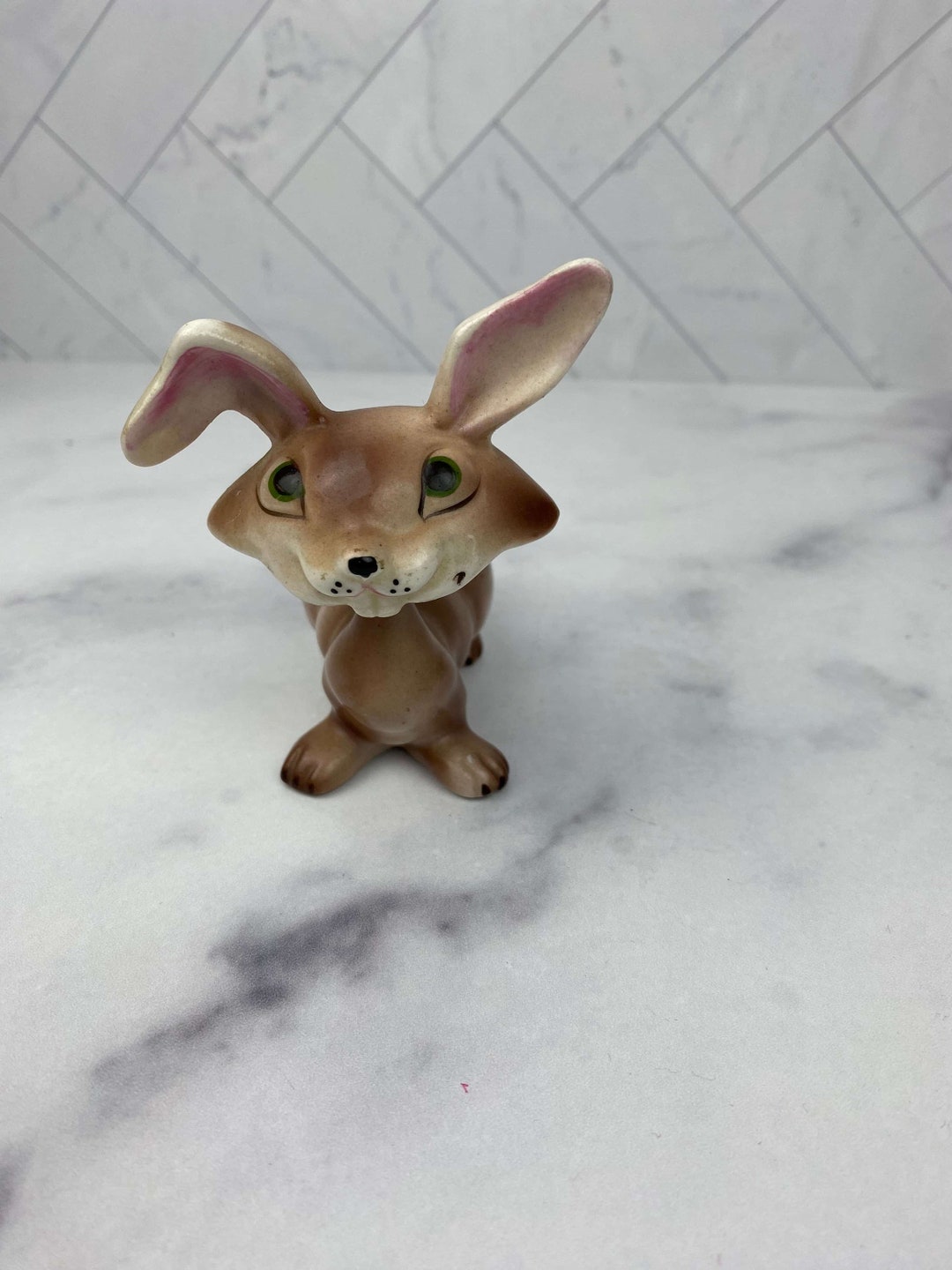 1940s Ceramic Bobblehead Rabbit - Etsy