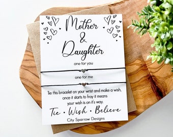 Mother & Daughter Wish Bracelets on a keepsake card. This includes two bracelets on one card. Mother’s Day, Christmas, Back to School, Mama