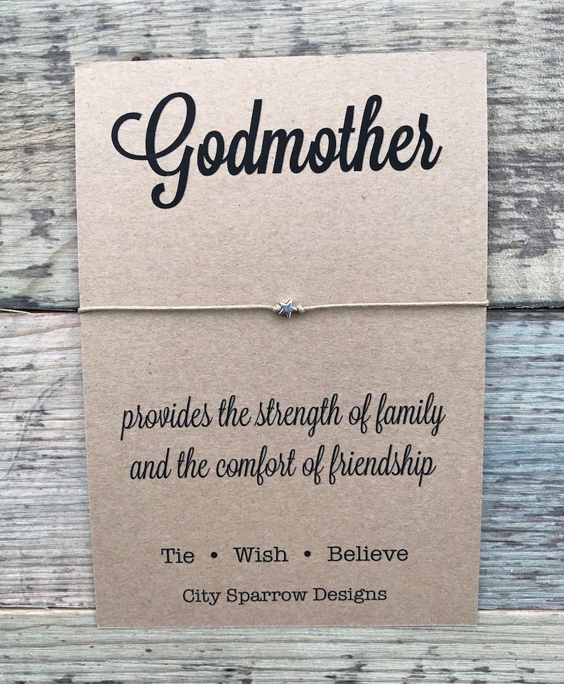 Godmother Quote Wish Bracelet with Keepsake Card. Wish | Etsy