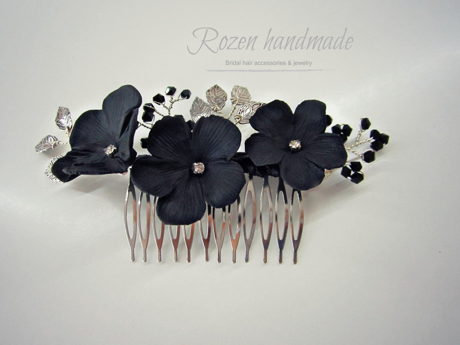 black wedding headpiece