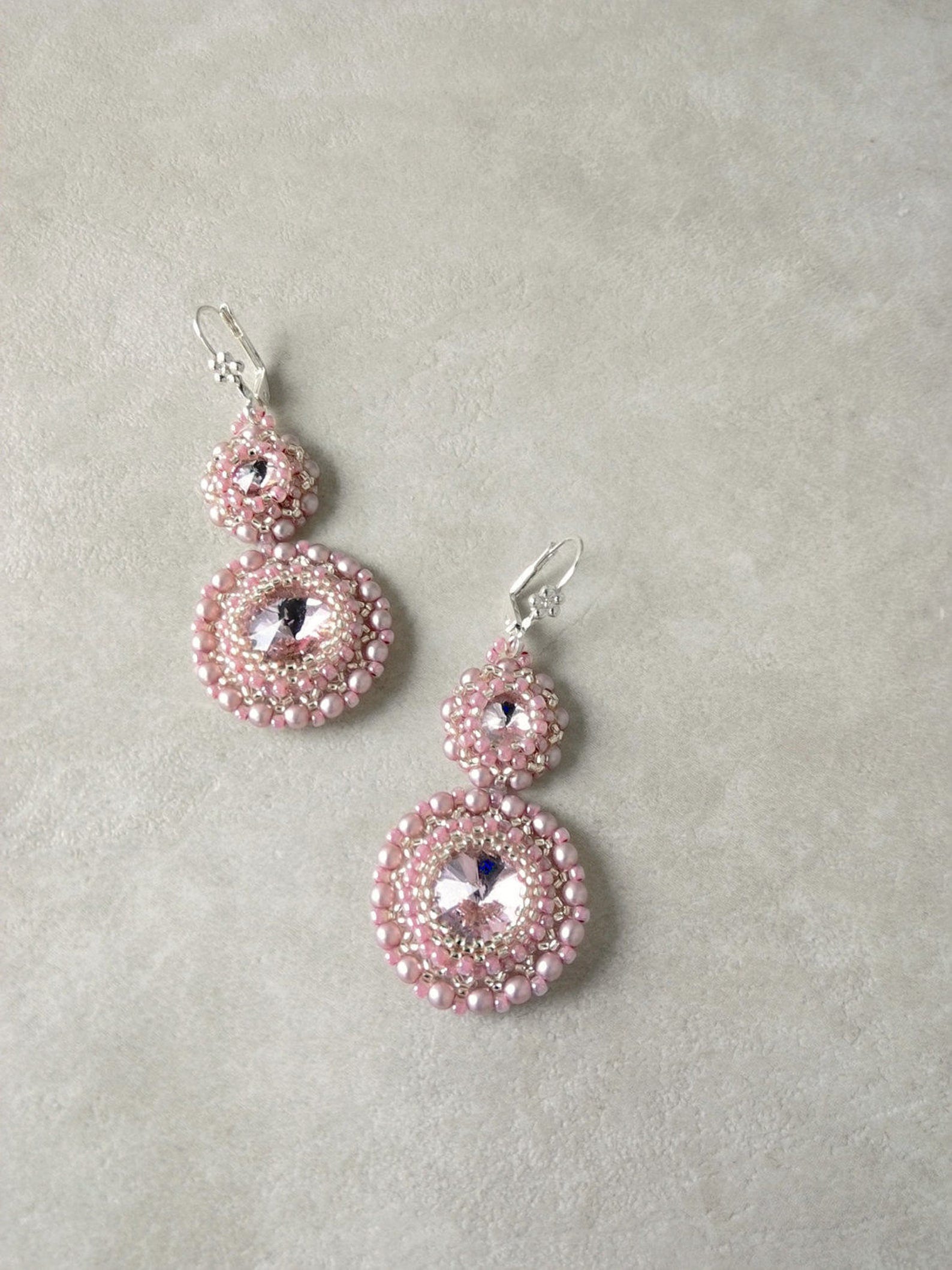 Bridal Blush Earrings Mauve Pink Wedding Earrings Blush Etsy