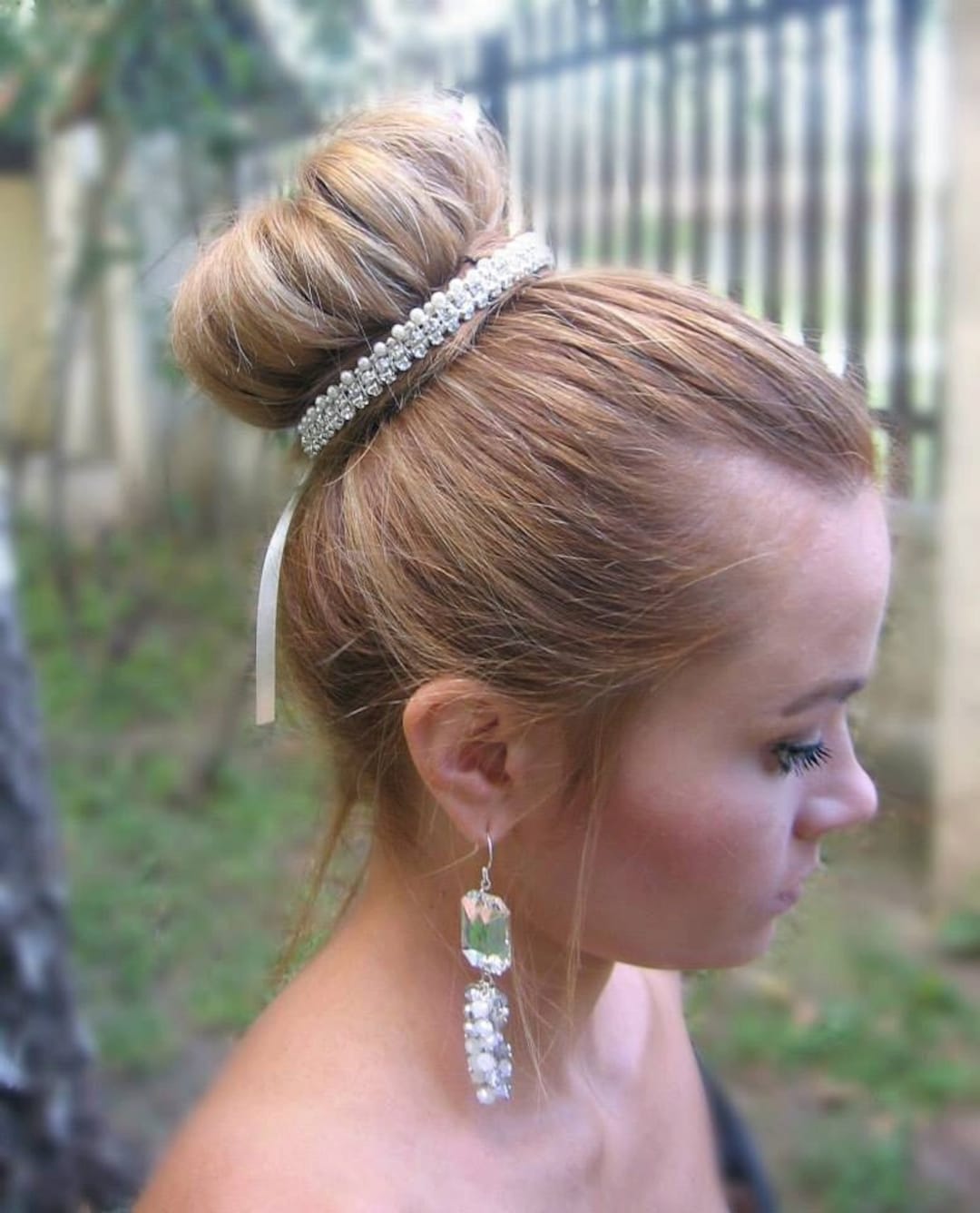 Bridal High Bun Jewelry Wrap Wedding Art Deco Bun Wrap Etsy
