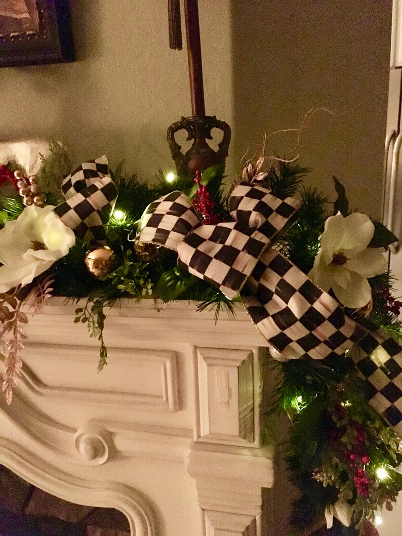 Designer Christmas Garland PreLit Cordless Timer light Etsy