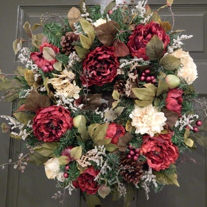 Valentine&#39;s Day Wreath, Spring Wreath, Summer Wreath, Red Peony Wreath,  Everyday Wreath, Wreath, Door Wreath, Beautiful Wreath,