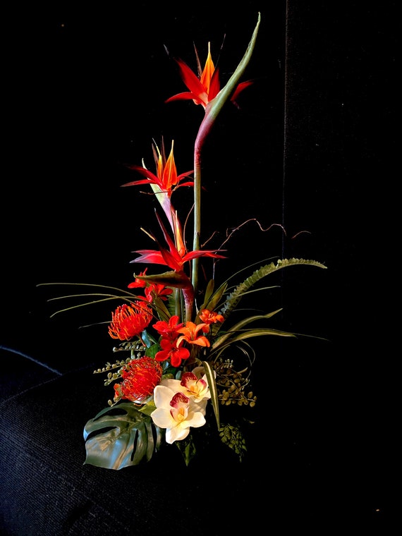 Artificial Bird of Paradise Floral Arrangement, Tropical