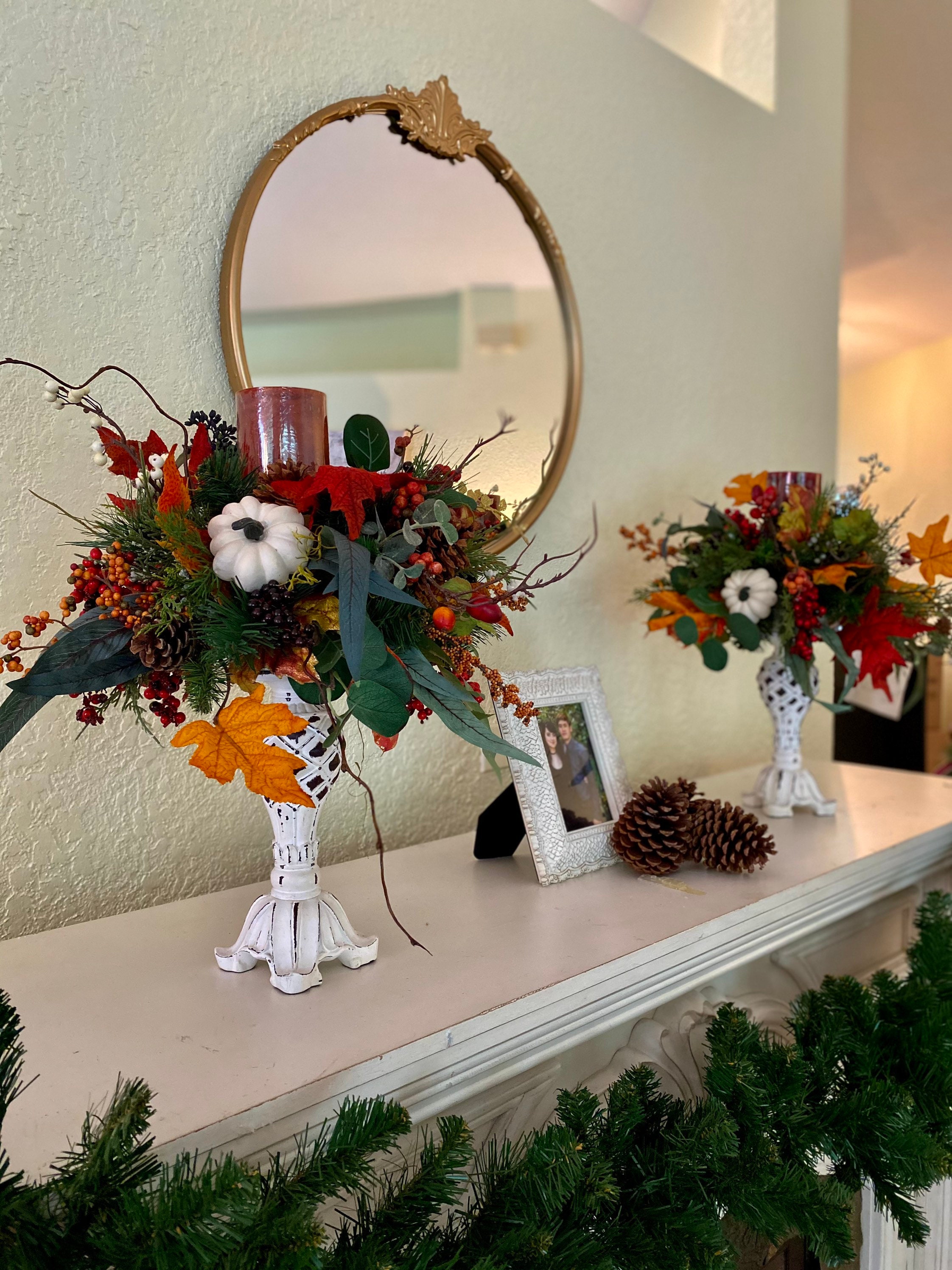 Luxurious white Pineapple Candle Holder Accent. Set of 2 . Etsy