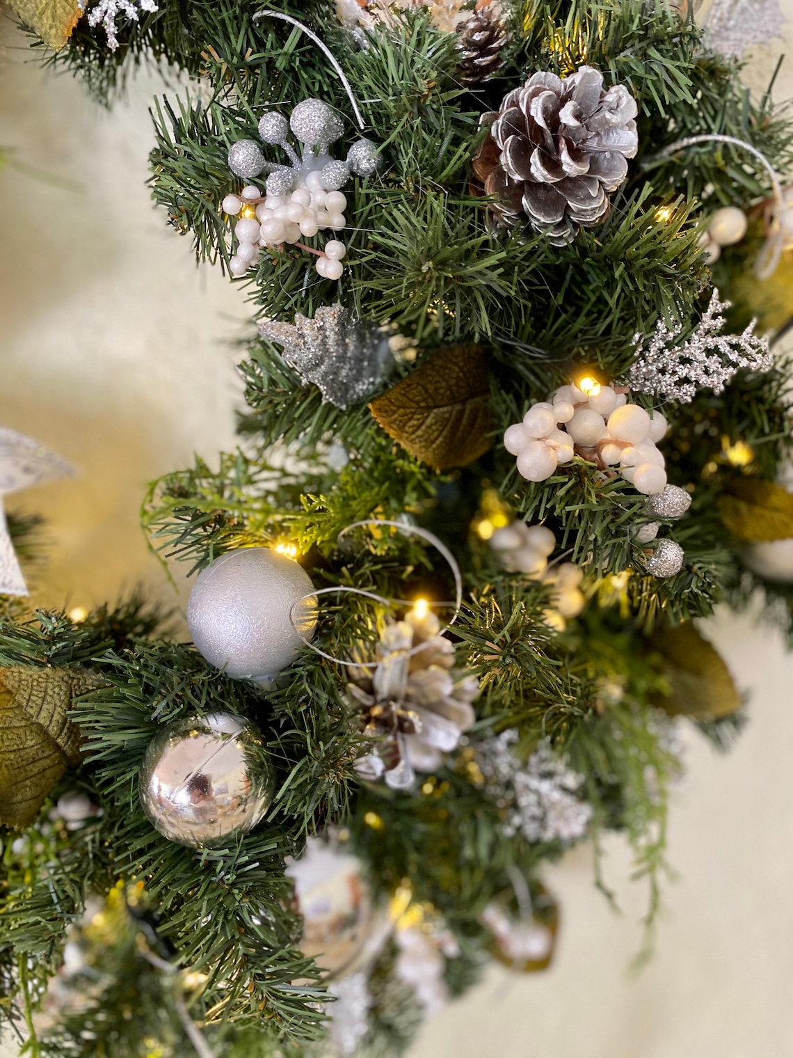 White Christmas Set of 4pc Christmas Garland and 2 Etsy