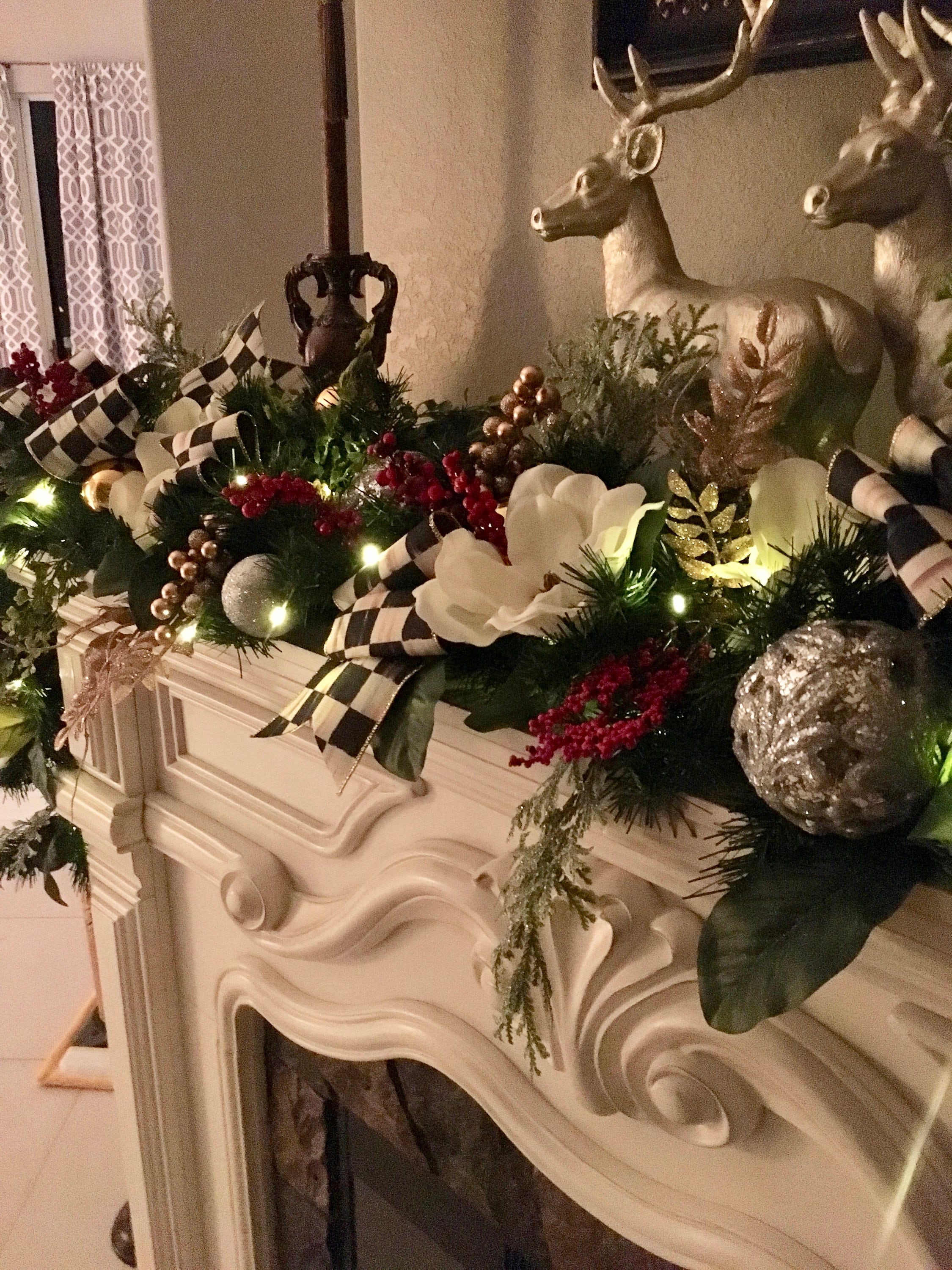 Designer Christmas Garland PreLit Cordless Timer light Etsy