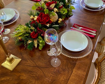Exquisite Holiday Table Runner 3 feet . 48 LED Cordless Light with Timer