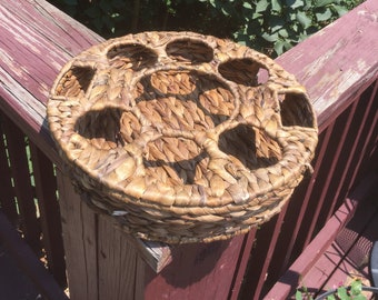 Unique Vintage Drink Serving Basket Tray