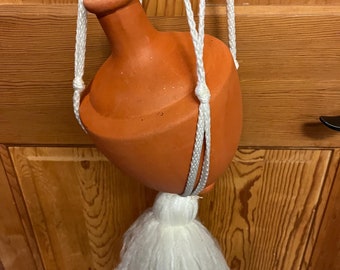 Vintage Hanging Clay / Adobe Pot
