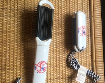 Fab Vintage 1980s Yankee Souvenir Flip Brush and Mirror Set