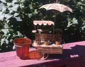 Darling Tin Flower Stand Planter Music Box
