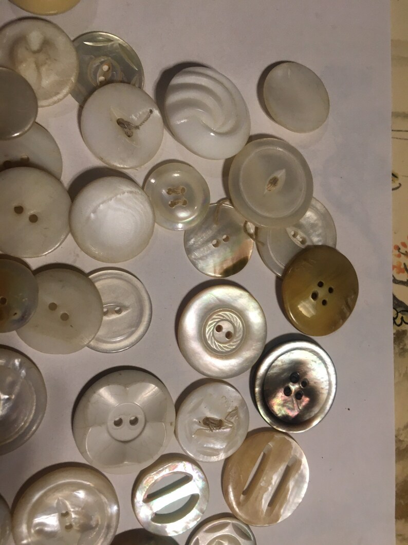 Wonderful Lot Of Vintage White Buttons