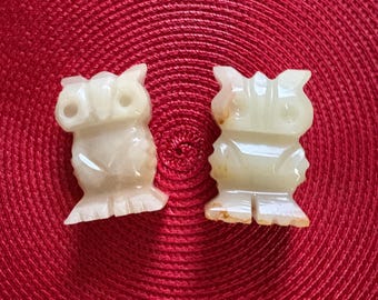Two Vintage Onyx 1970s Era Owl Figurines