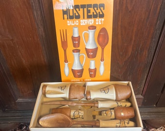 Vintage Cypress Hostess Salad Serving Set - Never Used
