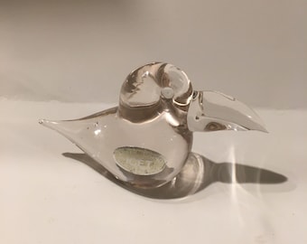Vintage Clear Murano Glass  ICET Bird Figurine
