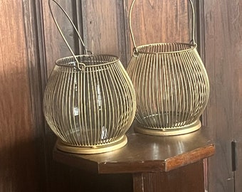 Vintage Rustic Set of Two Candle Lanterns