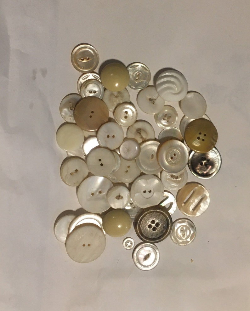 Wonderful Lot Of Vintage White Buttons