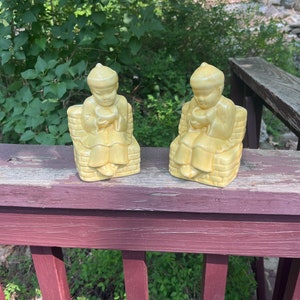 Vintage Asian Buddhist Boy Planter  /  Book Ends