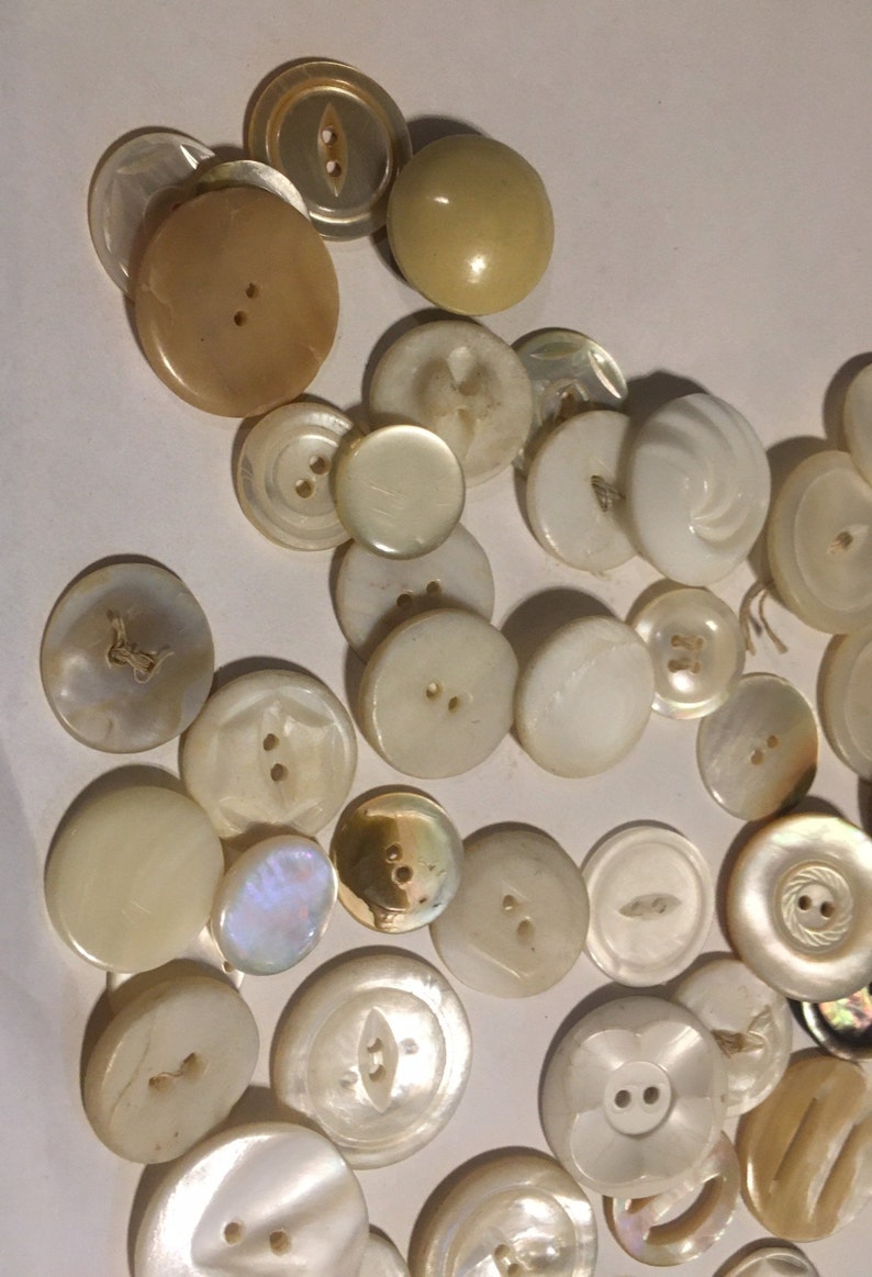 Wonderful Lot Of Vintage White Buttons