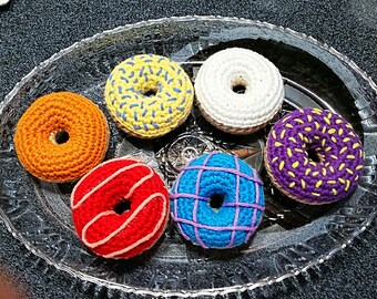 Crochet Donuts: Play Food, Fridge Magnets