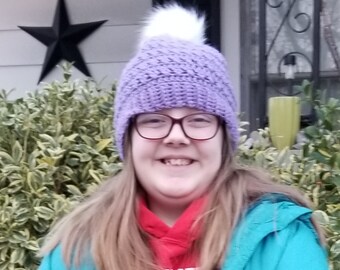 Millie Slouchy Hat: Crochet Beanie with Pom Pom