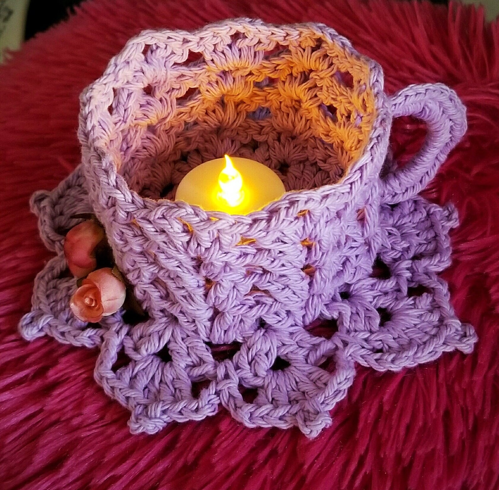 Crochet Tea Cup Saucer Etsy