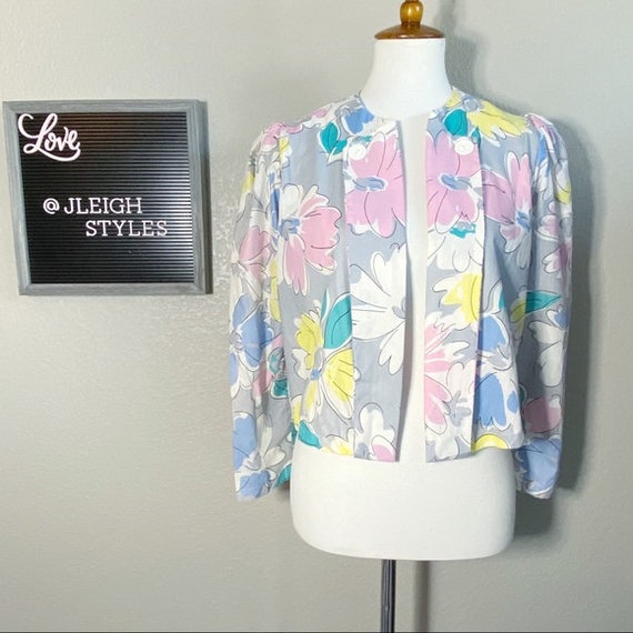 1980s pastel floral jacket Gem