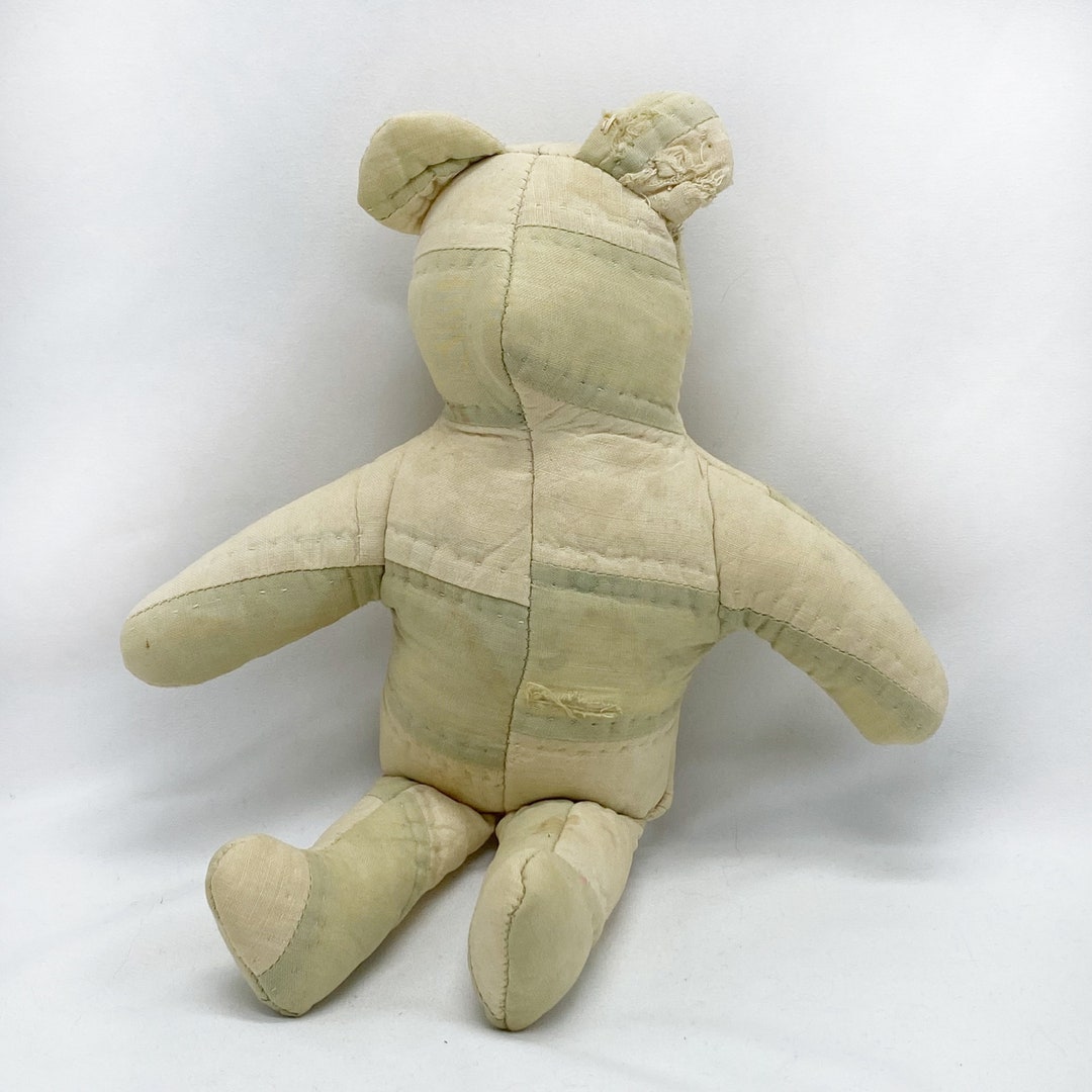 Vintage Antique Patchwork Quilt Teddy Bear Stuffed Plush No Face ...