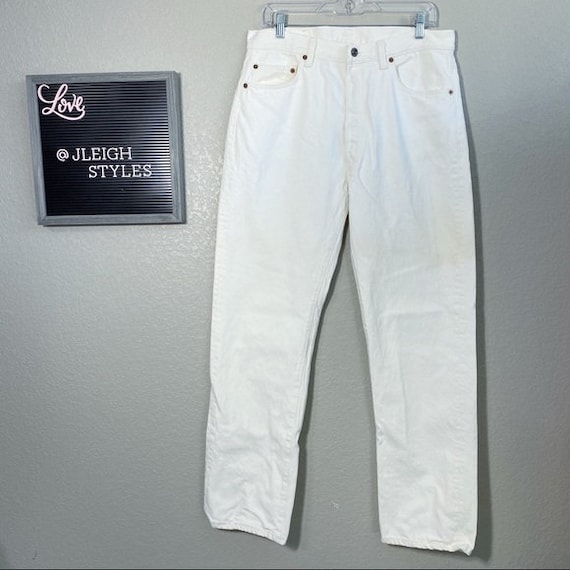 Vintage Natural White Levi’s 501 Button Fly Jeans