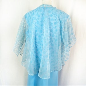 Vintage 60s Baby Blue Special Occasion Maxi Dress with Capelet X-Large image 6