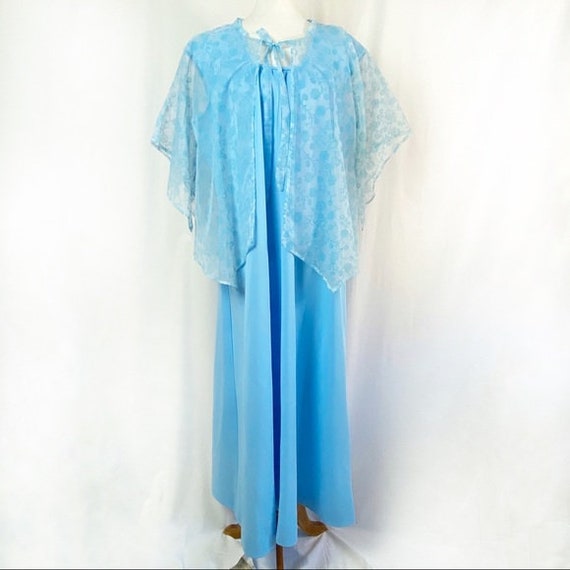 Vintage 60’s Baby Blue Special Occasion Maxi Dres… - image 1