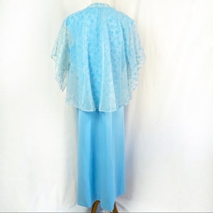 Vintage 60s Baby Blue Special Occasion Maxi Dress with Capelet X-Large image 5