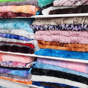 Assorted Minky Fabric Scrap Bag | Plush Fabric Scrap Pack | Shannon Fabrics | Soft Fabric | Minky Fabric Mix | Fabric Scraps | Luxe Cuddle