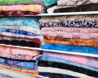 Assorted Luxe Minky Fabric Scrap Bag | Plush Fabric Scrap Pack | Shannon Fabrics | Soft Fabric | Minky Fabric Mix | Fabric Scraps | Cuddle