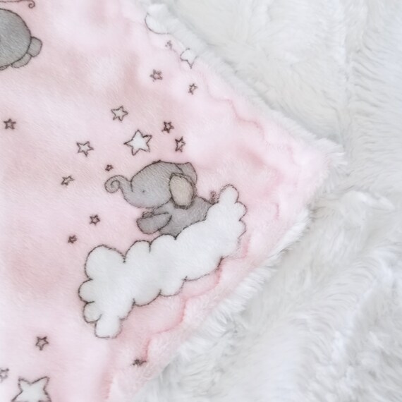 Elephant Security Blanket Lovey For Baby Girl Minky Lovies Etsy
