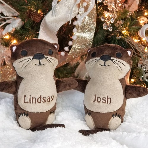 Personalized Anniversary shops Gift, Otters Holding Hands, Otter Stuffed Animal, Otter Gift, Personalized Gift for Wife