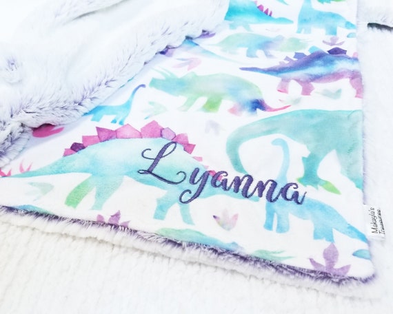 pink dinosaur blanket