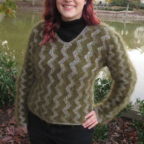 Anny Blatt Hand-Knitted French Angora Sweater ~ Ooh La La