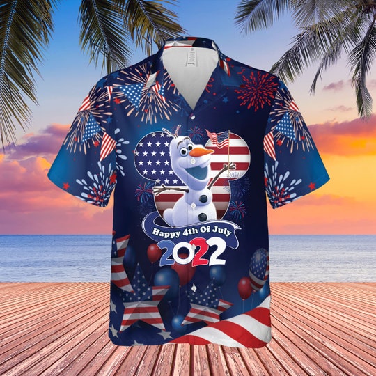 Olaf Frozen 4th July American Flag Hawaii shirt