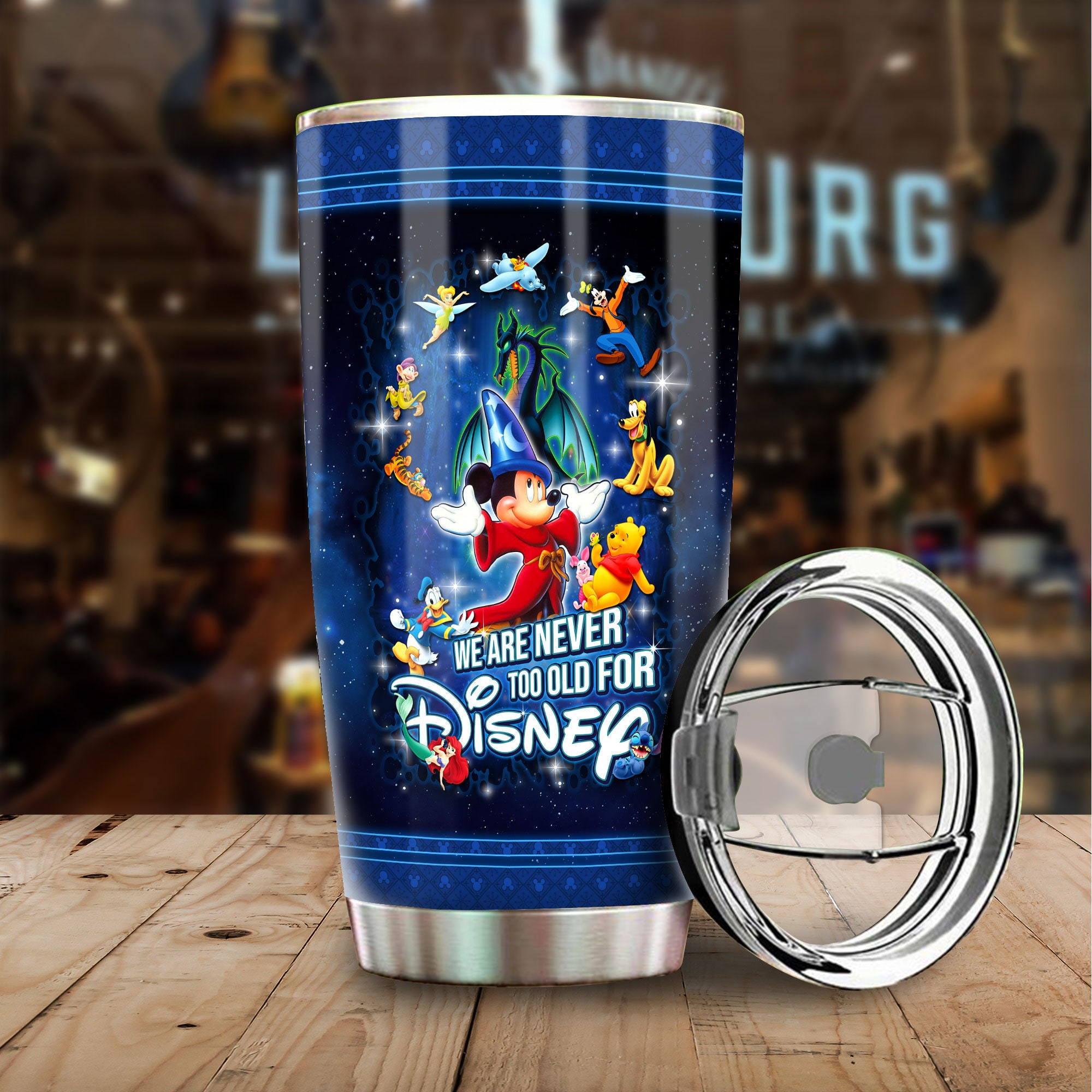 Mickey Minnie Goofy Donald Pluto Tumbler Never too old for Disney Stainless Steel Tumbler